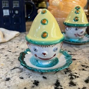Vintage Hand Painted Italian egg cups